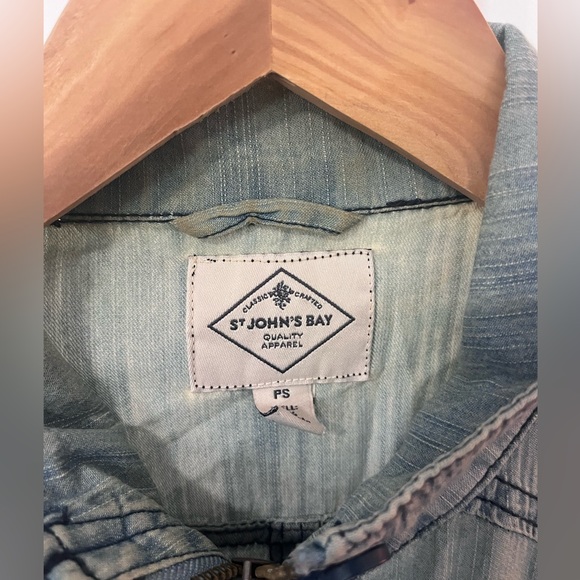 St John’s Bay faux denim jacket zip up or button up petite small - Picture 2 of 5